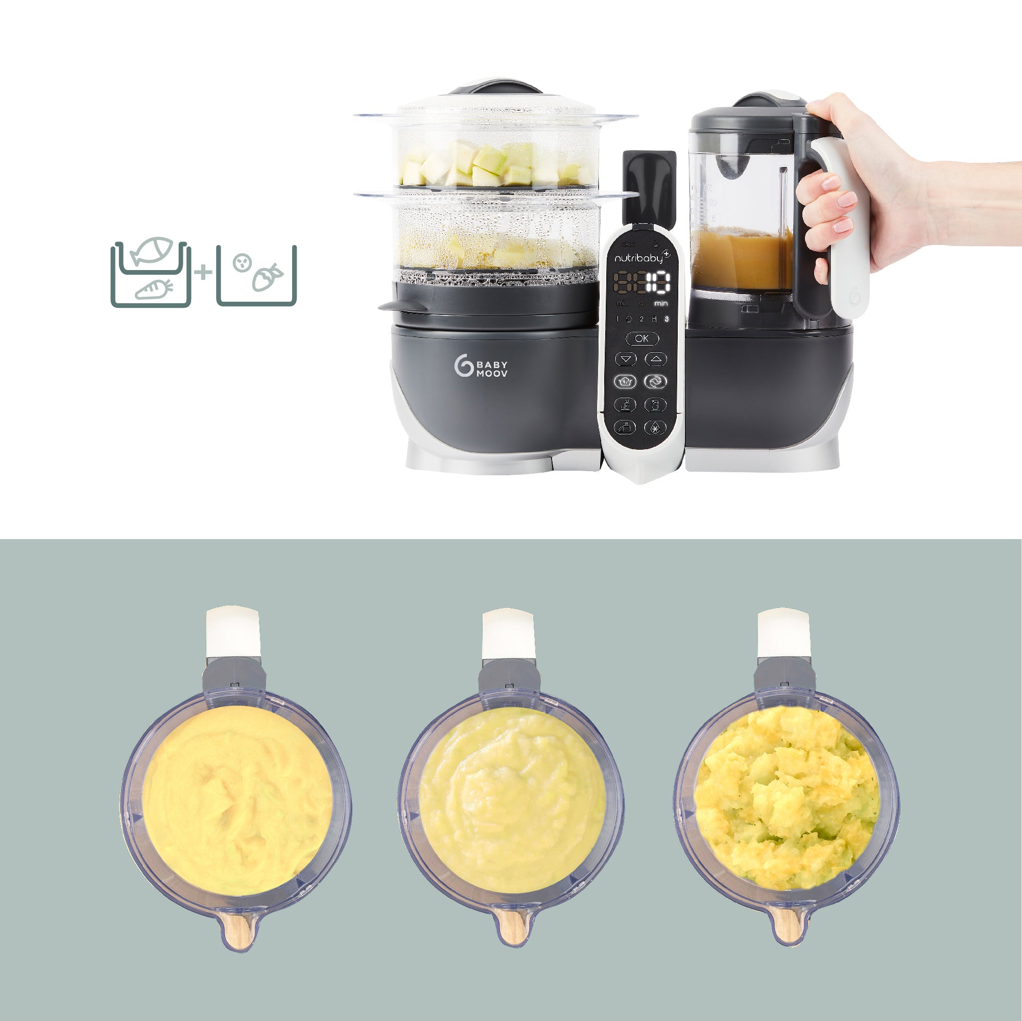 Nutribaby(+) - Robot culinaire multifonctions Industrial Grey