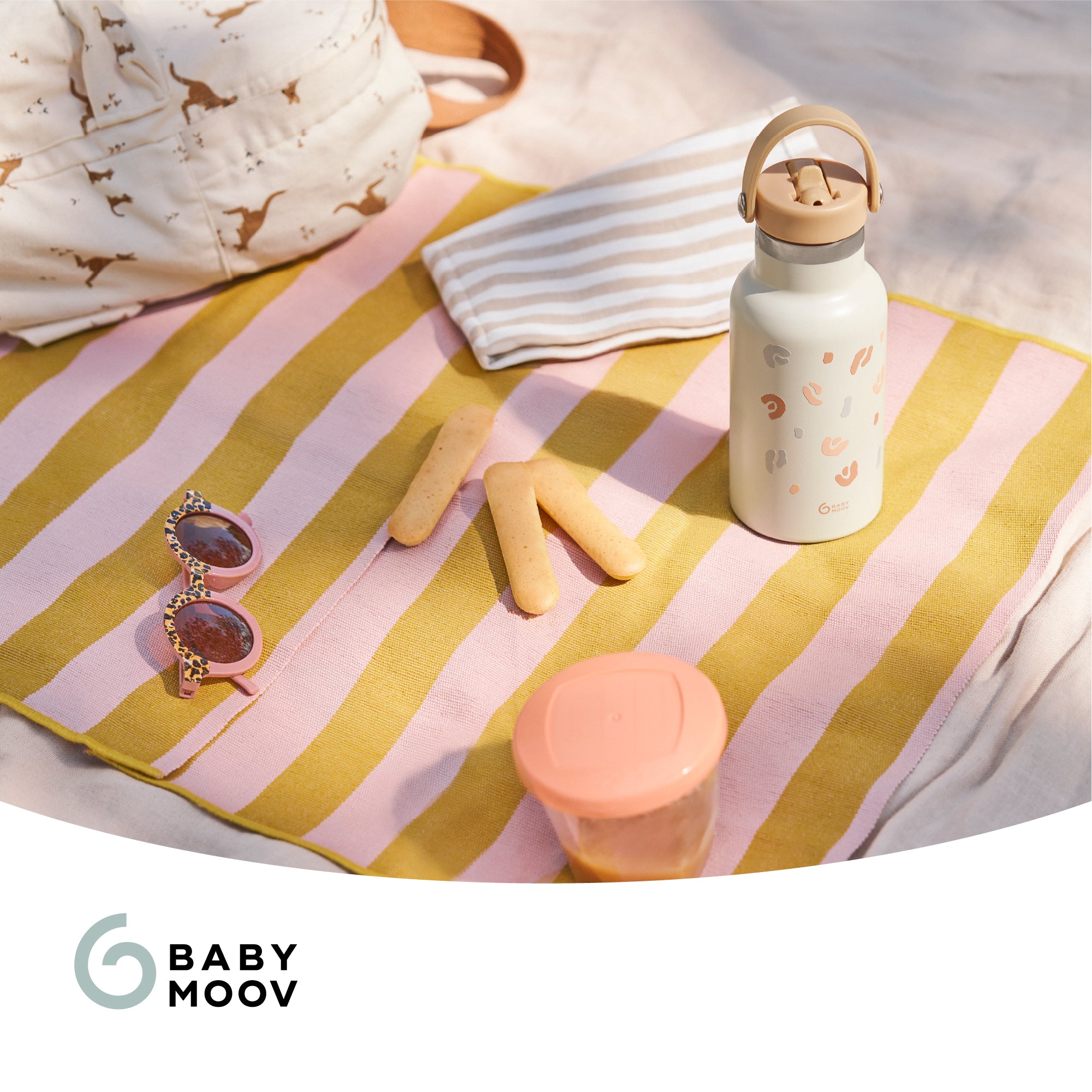 Gourde enfant inox isotherme Babymoov – Little Explorer Ivory