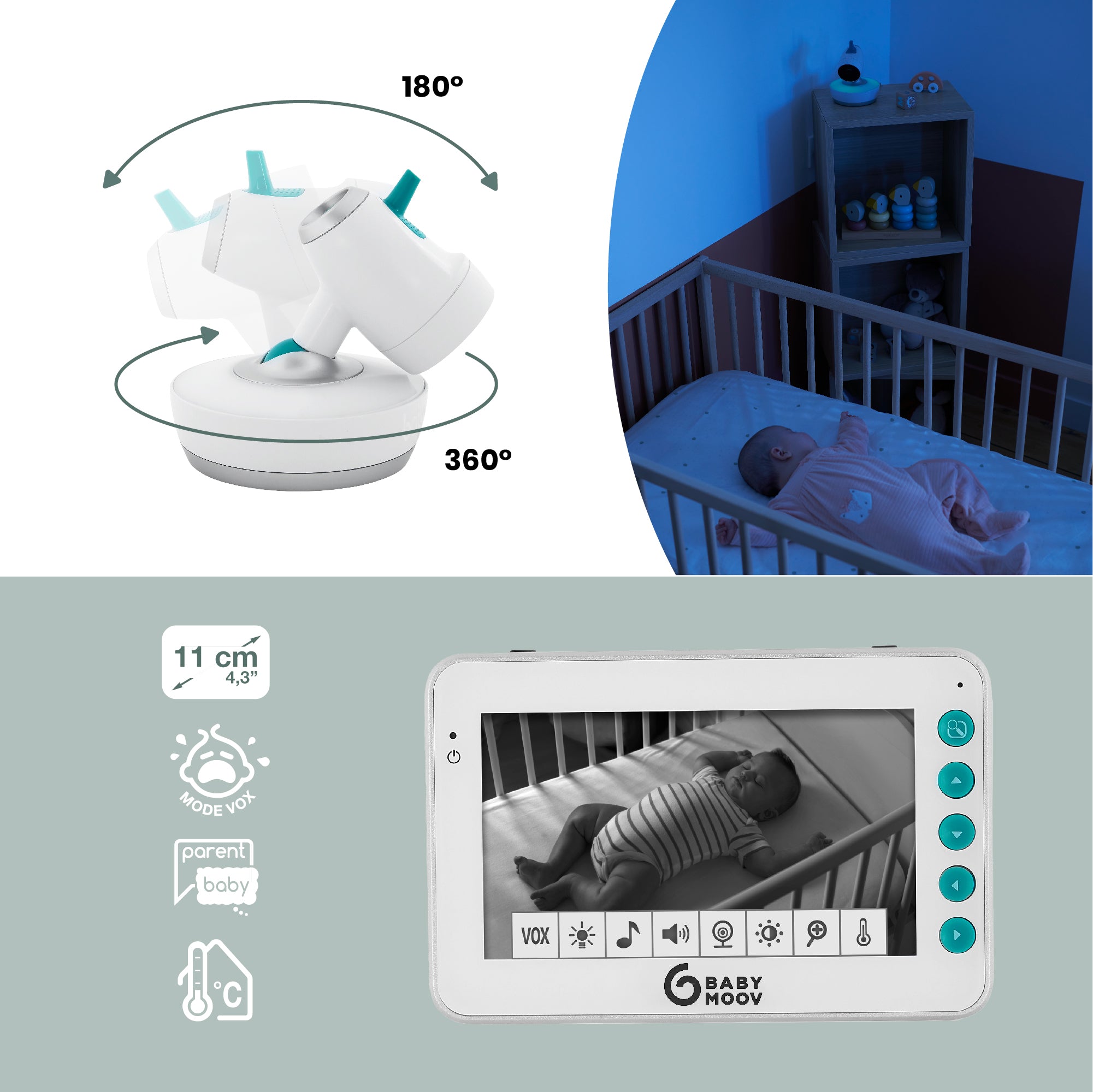 Babyphone Vidéo Imparfait - Caméra Motorisée - YOO-Moov