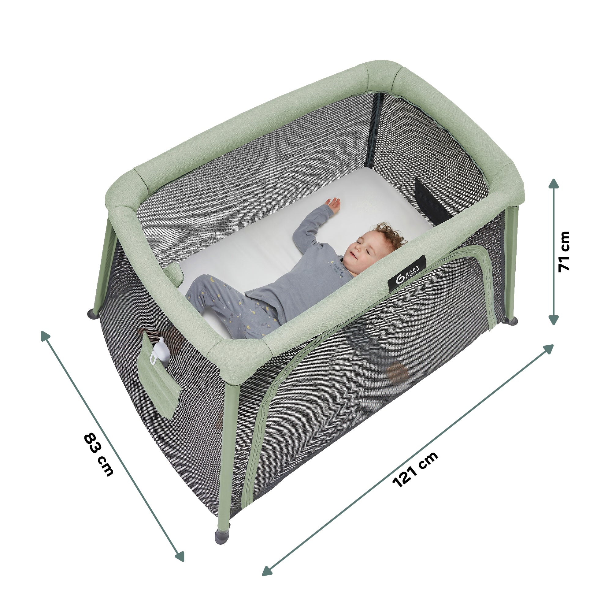 Reisbed met geïntegreerde wieg - Moov & Comfy Refurbished