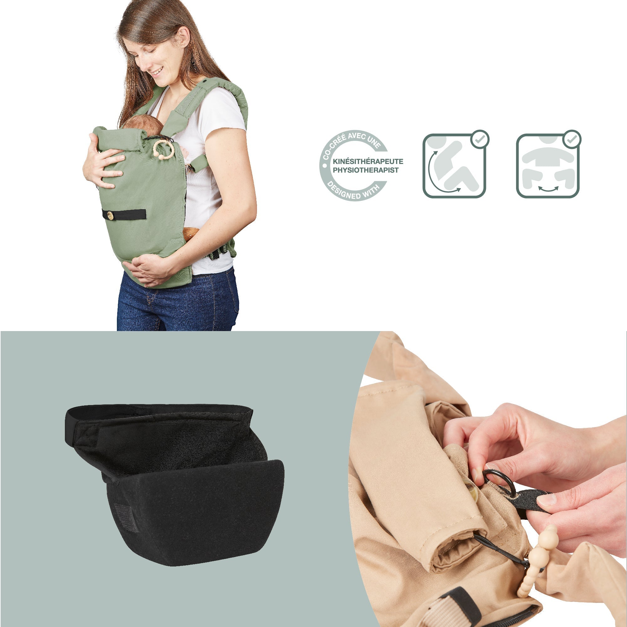 Réducteur nouveau né pour porte-bébé évolutif Moov&Boost