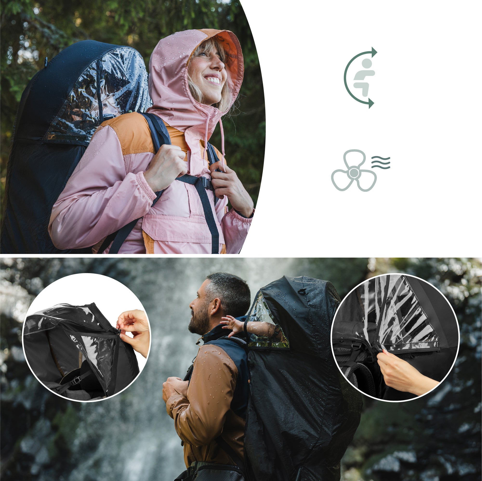 Rugdrager Regenhoes voor de Moov & Hike babydrager