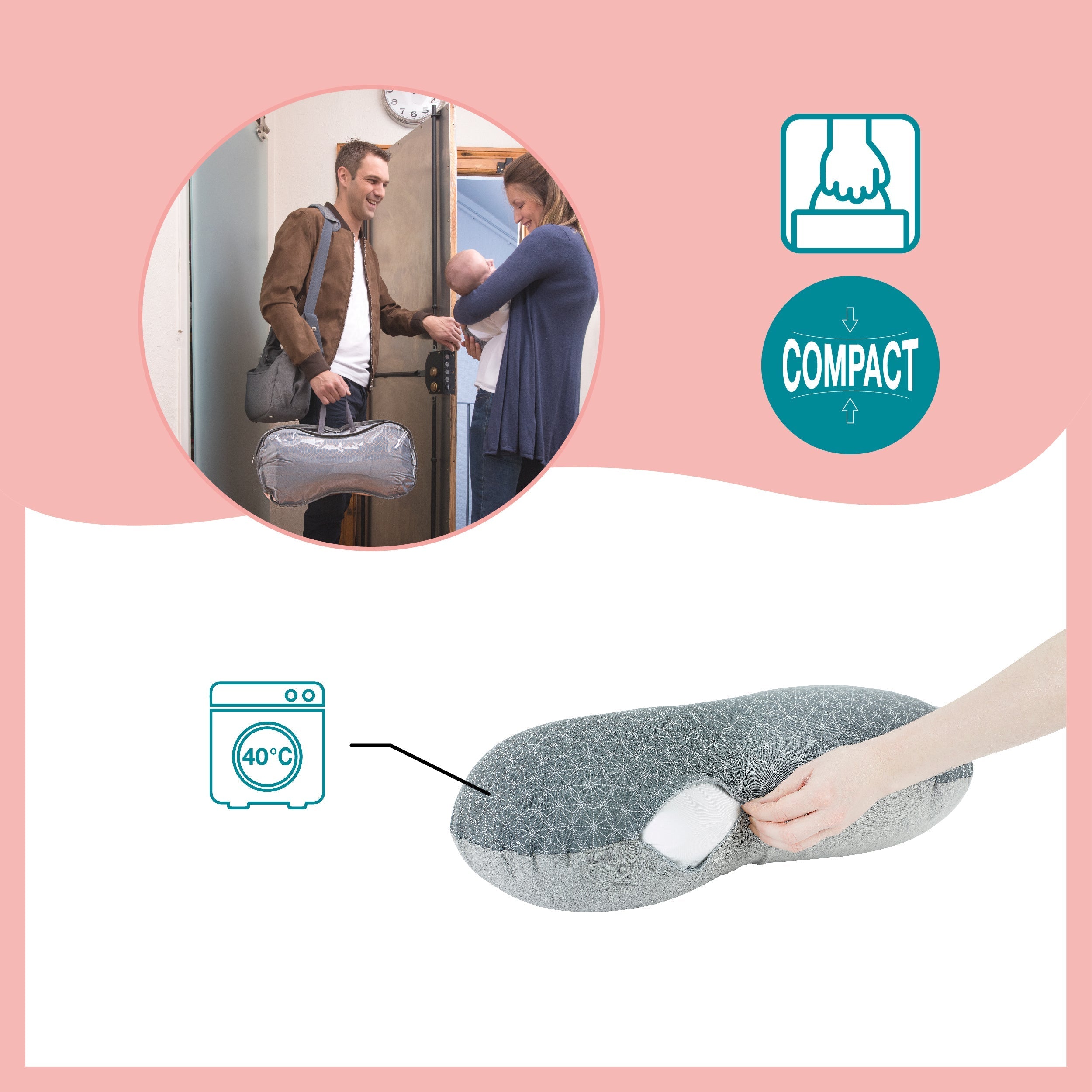 Pack Dream Belt Smokey + coussin d'allaitement Mum & b