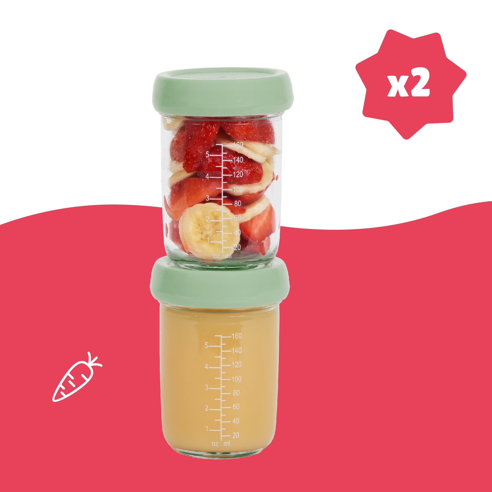 Pots Badabowls en verre pour bébé Badabulle