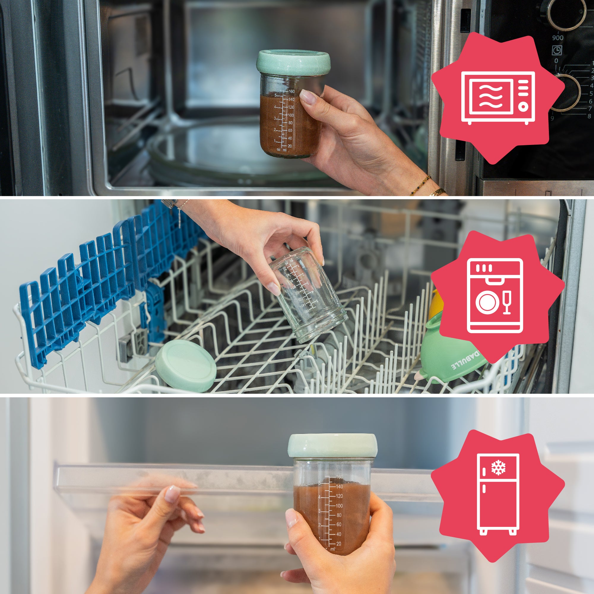 Pots Badabowls en verre pour bébé Badabulle