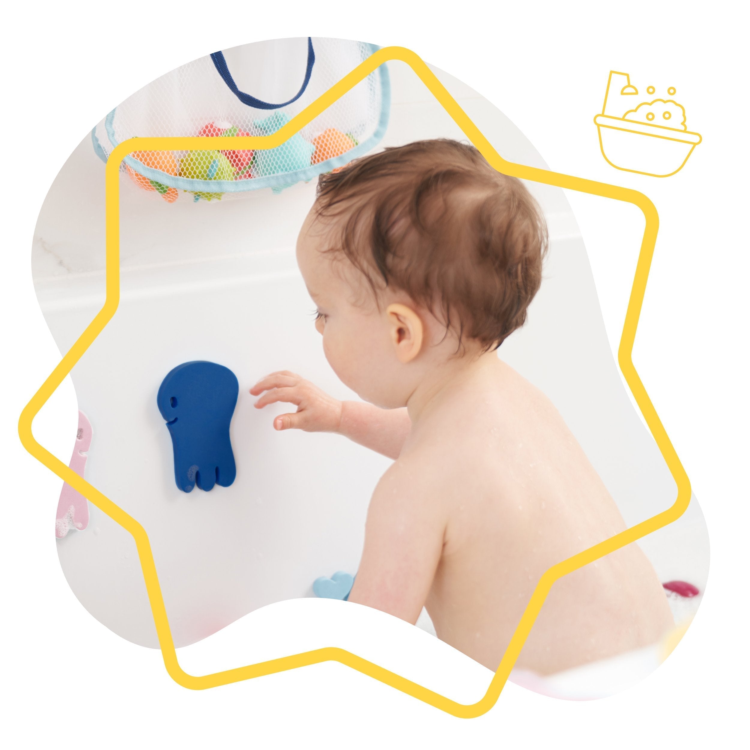 1 livre de bain et 1 marionnette + 20 stickers de bain