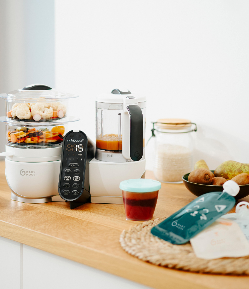 Pack Nutribaby(+) white & Gourdes Réutilisables ISY Pouches