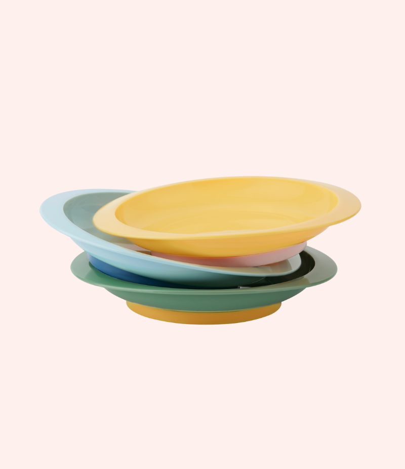 Lot de 3 assiettes antidérapantes