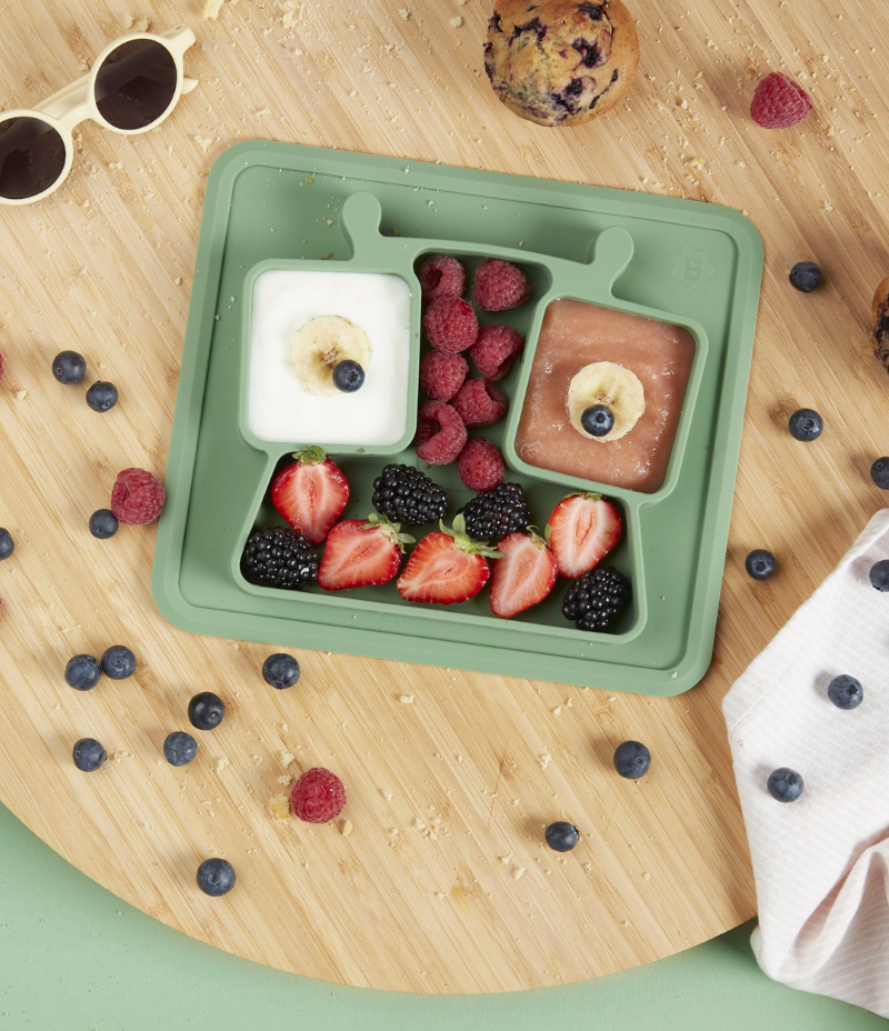 Assiette à compartiments antidérapante en silicone