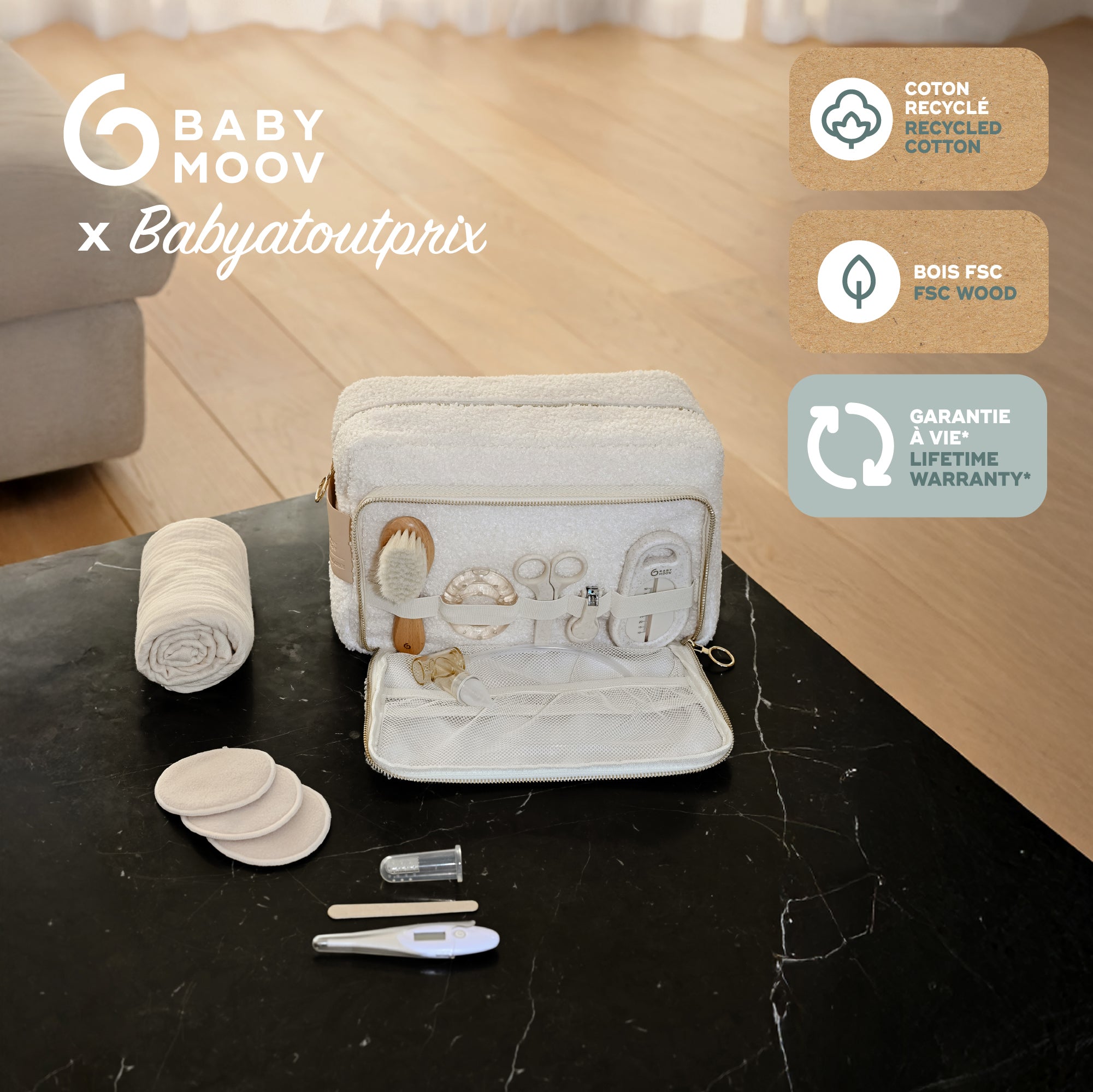 Trousse de toilette bébé Curl White – Babymoov x @babyatoutprix