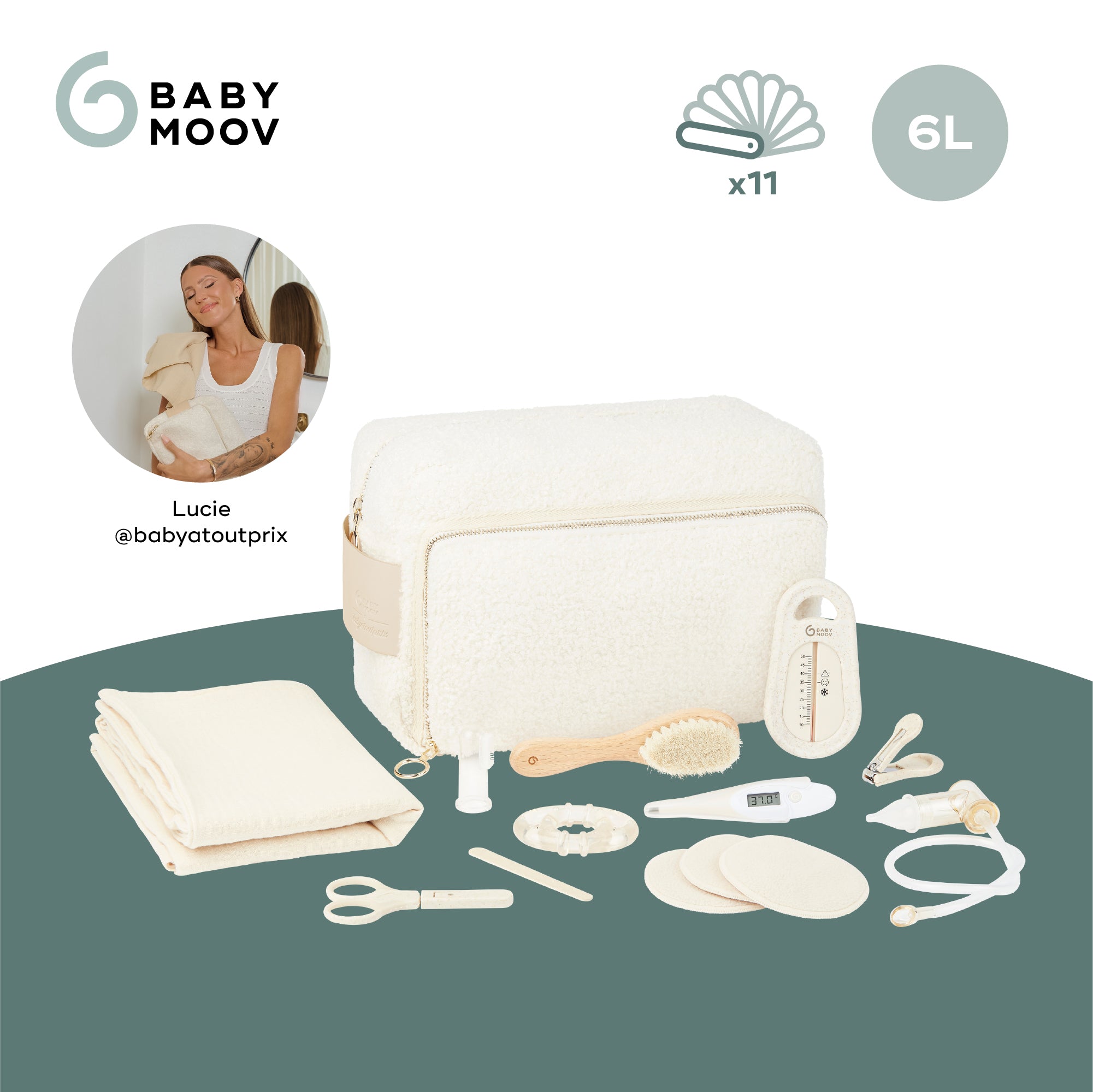 Trousse de toilette bébé Curl White – Babymoov x @babyatoutprix