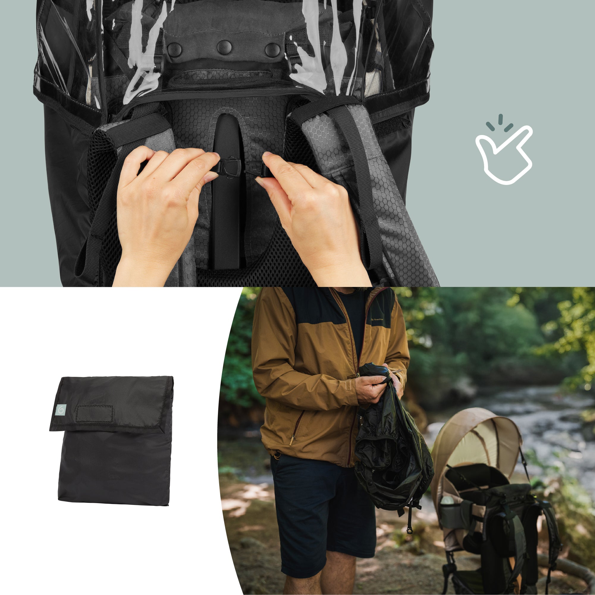 Rugdrager Regenhoes voor de Moov & Hike babydrager